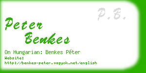 peter benkes business card